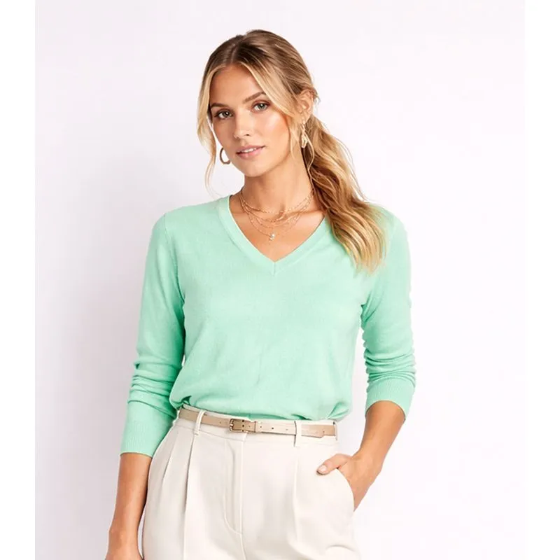 Suéter Feminino Gola V Em Tricot Rovitex Verde P