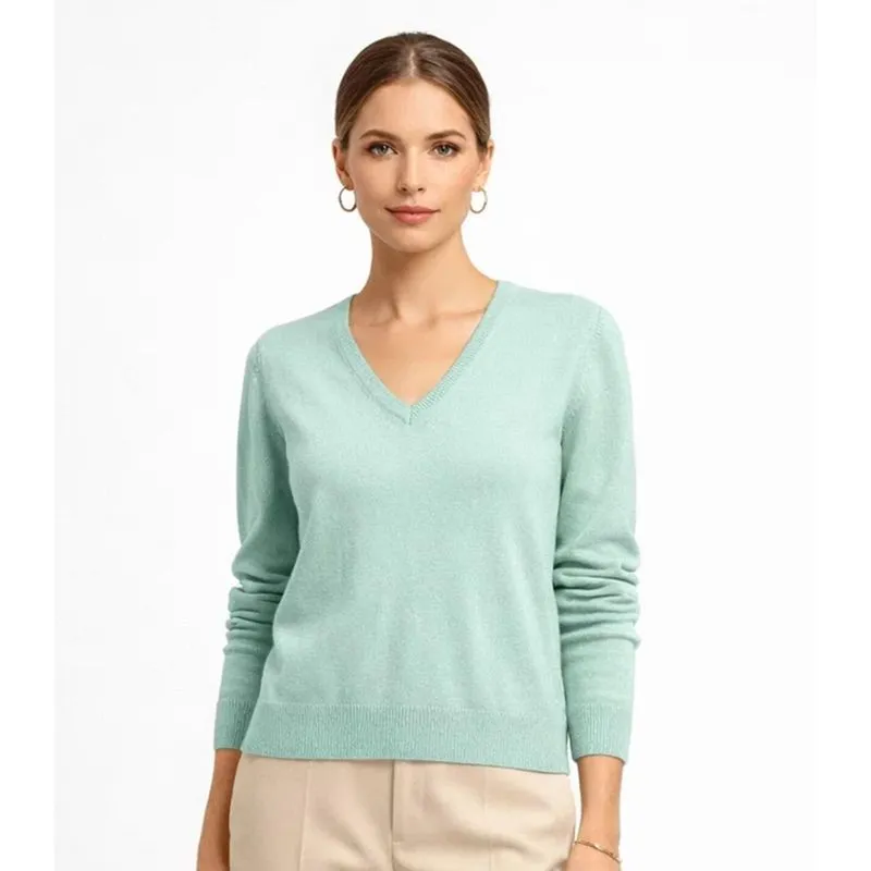 Suéter Feminino Gola V Em Tricot Rovitex Verde G