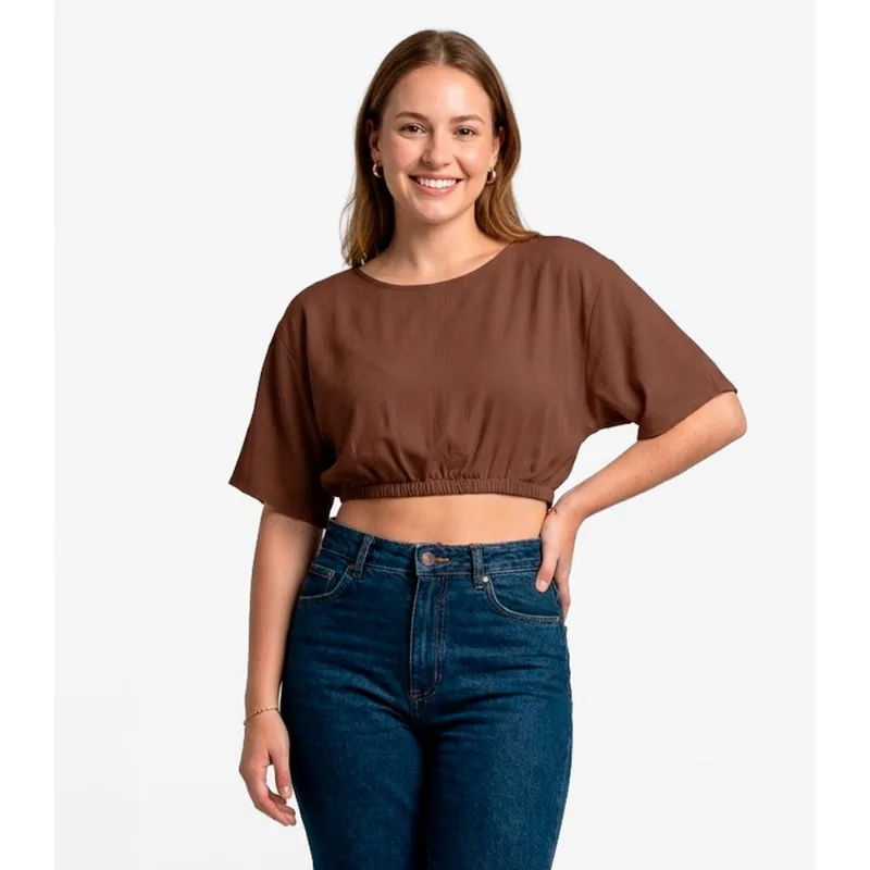 Blusa Feminina Em Viscose Infinita Cor Marrom M