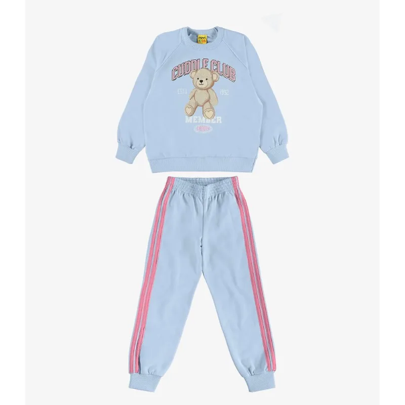 Conjunto Blusão Com Legging Moletom Rovi Kids Azul 10