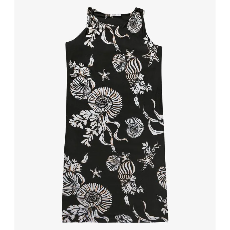 Vestido Midi Estampado Secret Glam Preto Plus G3