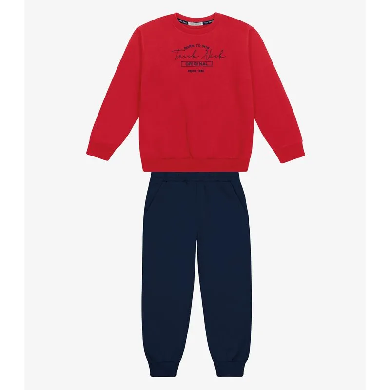 Conjunto Blusão Com Calça Moletom Felpa Trick Nick Vermelho 10