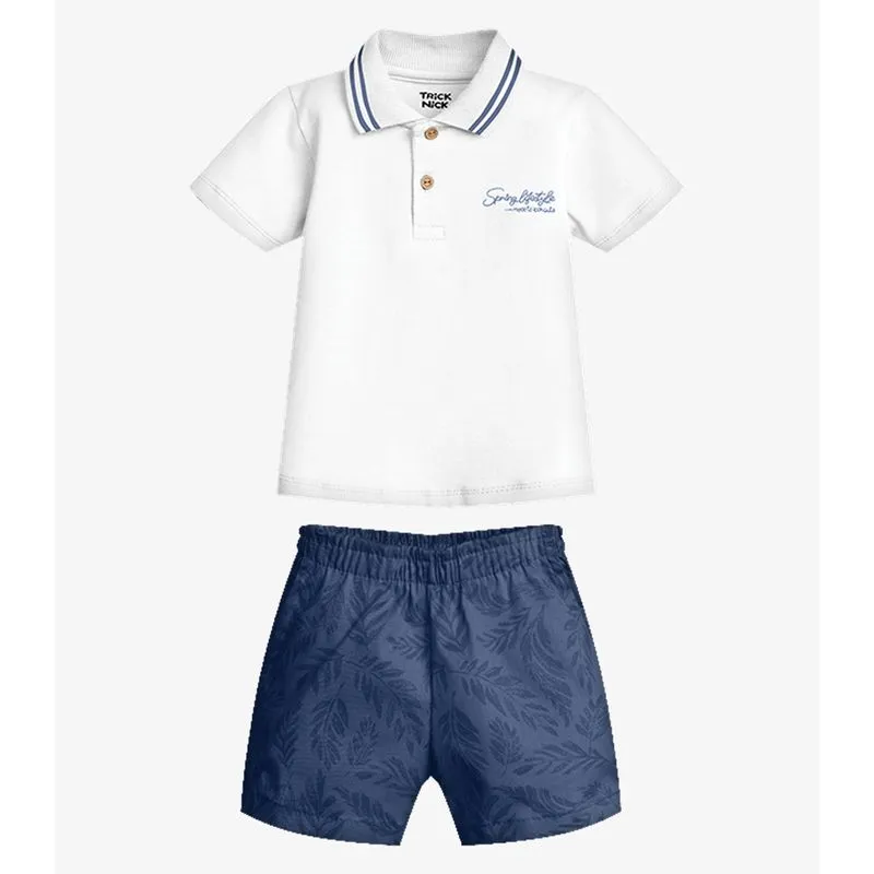 Conjunto Infantil Polo Com Bermuda Trick Nick Branco M