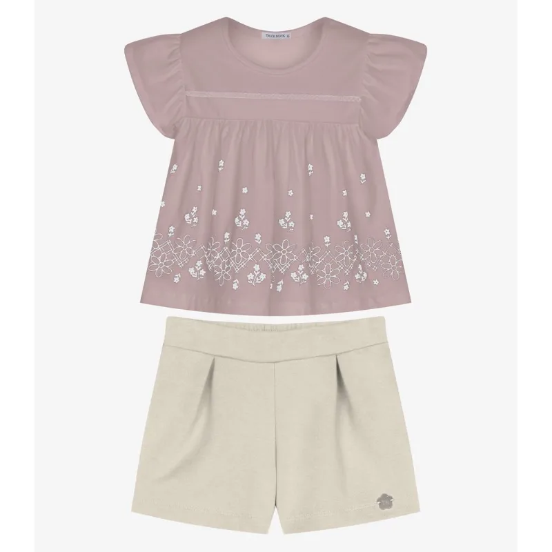 Conjunto Infantil Bata Com Short Trick Nick Rosa 1