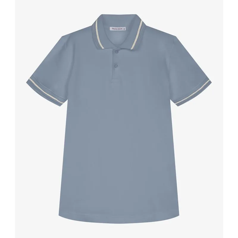 Polo Infantil Masculina Piquet Trick Nick Azul 8