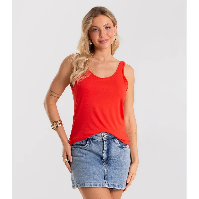 Regata Feminina Básica em Viscotorcion Rovitex Vermelho P