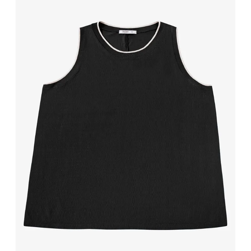 Regata Feminina Com Retilinea Secret Glam Preto Plus G2