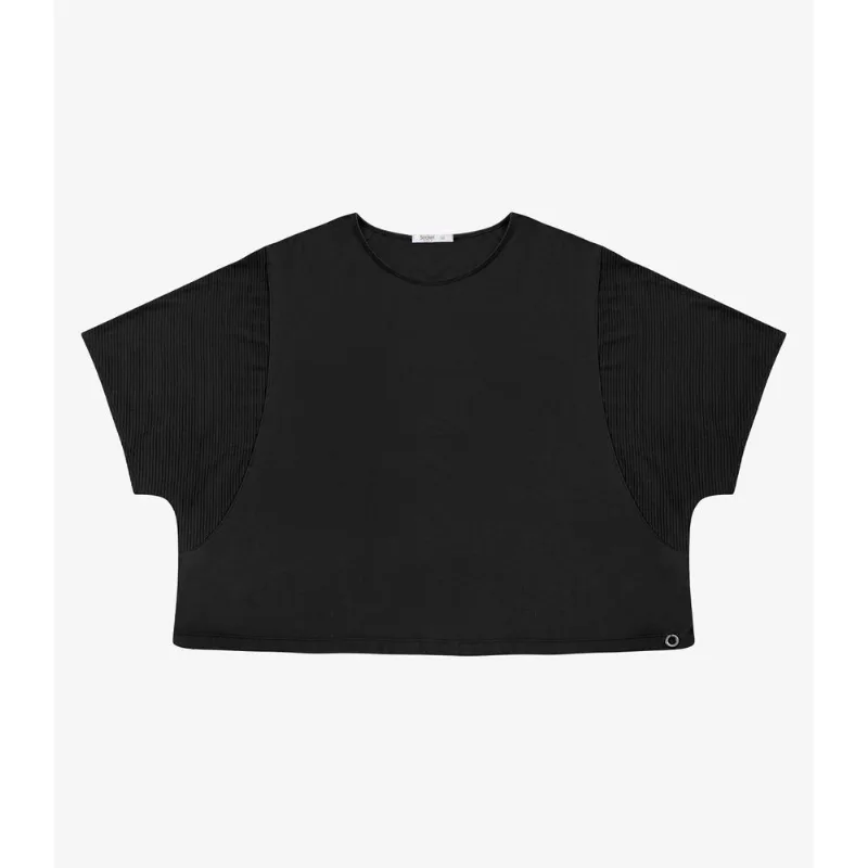 Blusa Feminina Manga Ampla Secret Glam Preto Plus G2