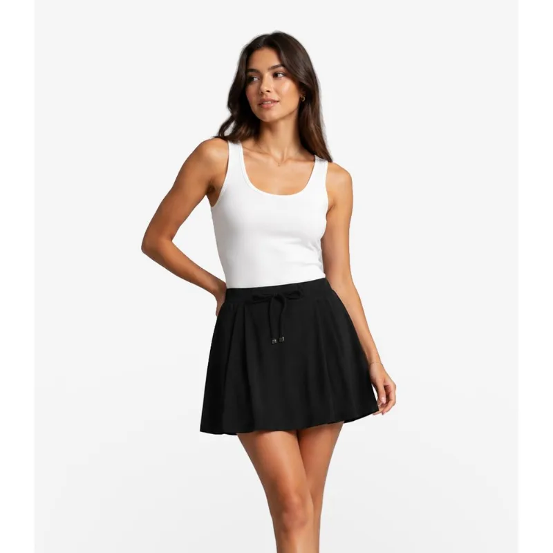 Shorts Saia Feminino Molecotton De Viscose Minty Preto 18