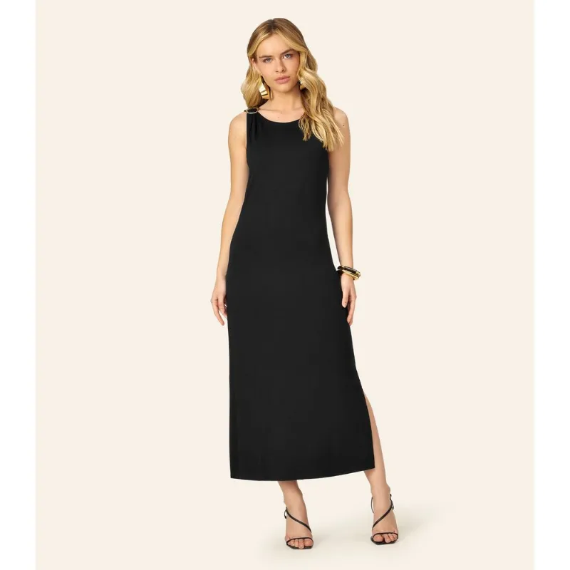 Vestido Feminino Super Midi Visco Endless Preto GG
