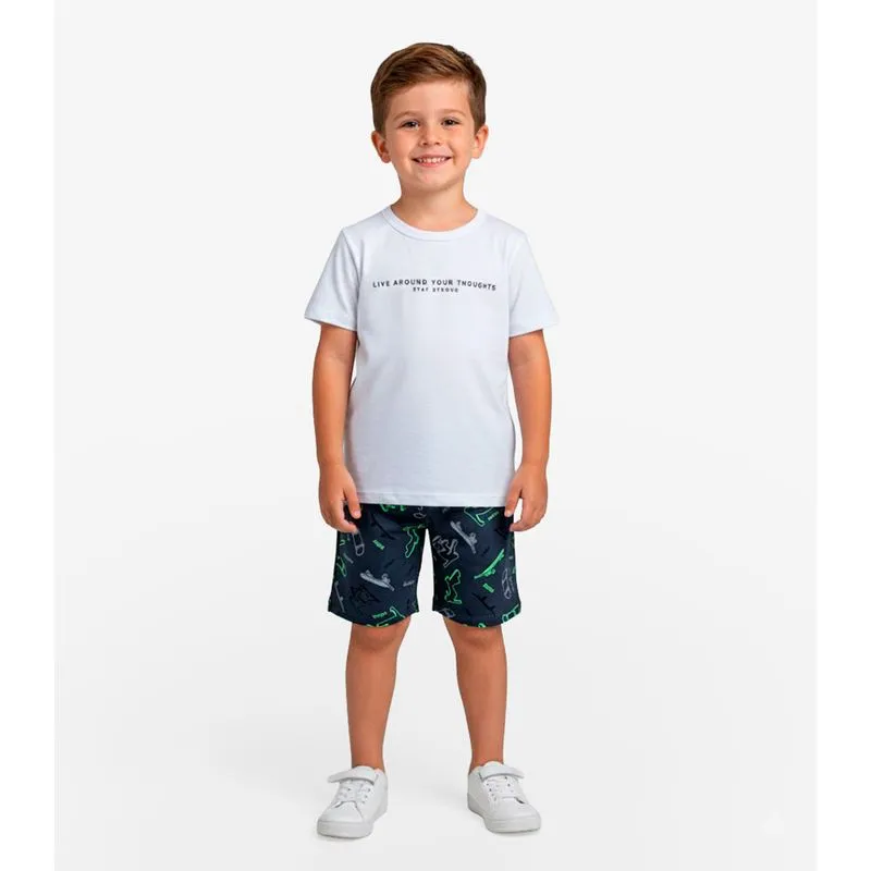 Conjunto Infantil Camiseta e Bermuda Select Cinza 10
