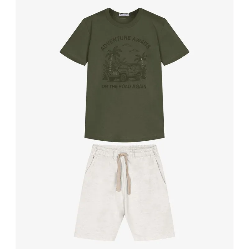 Conjunto Infantil Camiseta Com Bermuda Trick Nick Verde 4