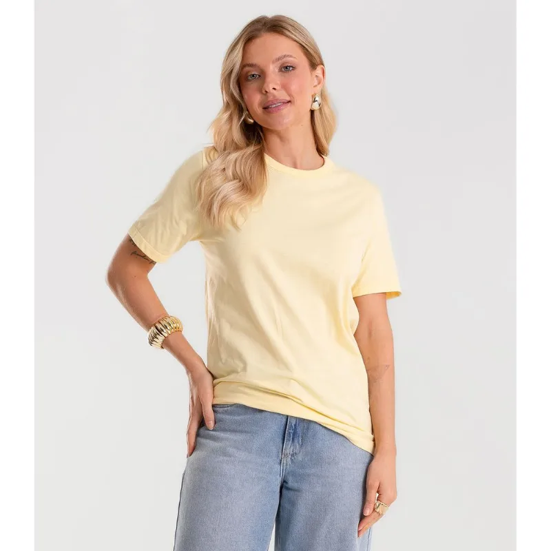 Camiseta Básica Feminina Rovitex Amarelo P