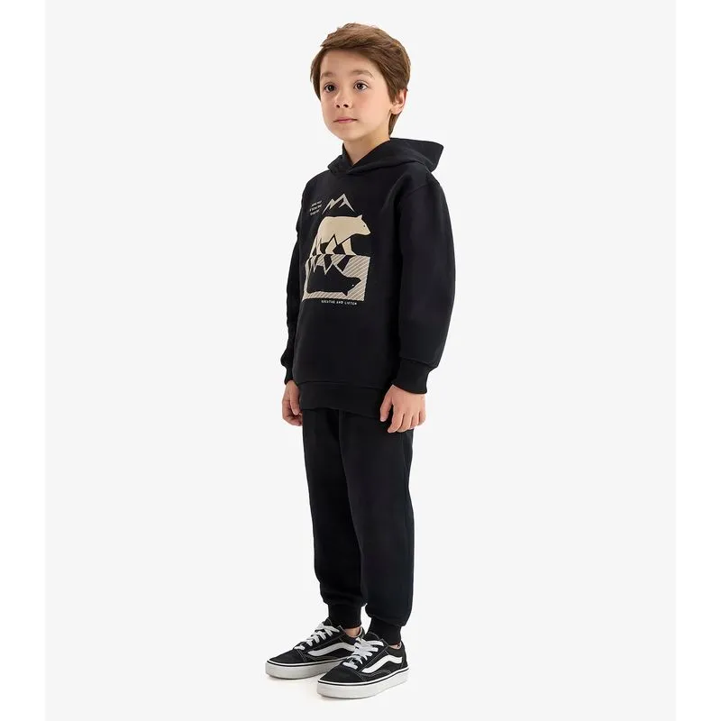 Conjunto Blusão Capuz e Calça Moletom Rovi Kids Preto 6