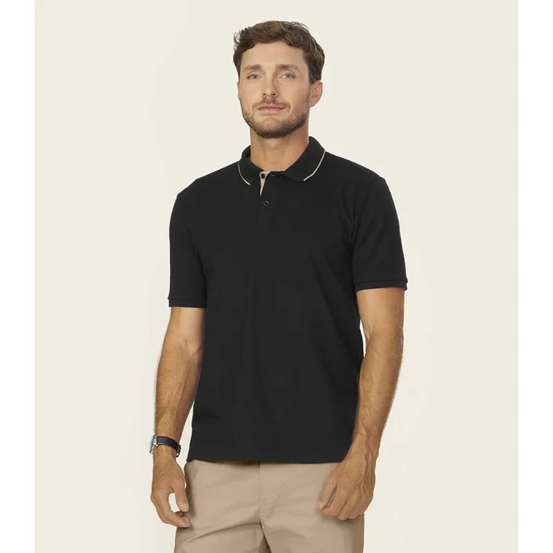 Polo Masculina Pique Duplo Diametro Preto GG