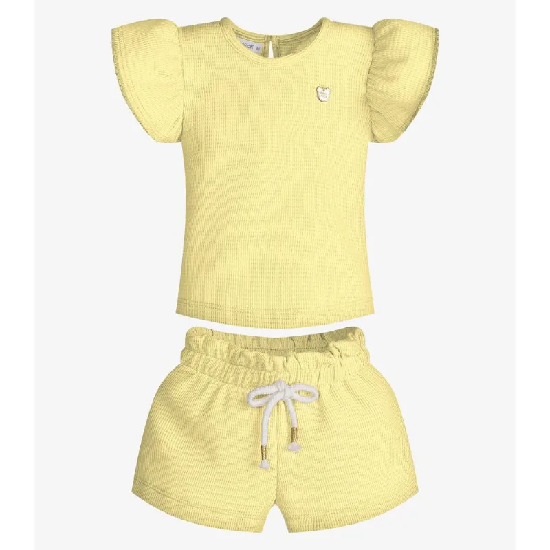 Conjunto Feminino Blusa Com Shorts Trick Nick Amarelo M