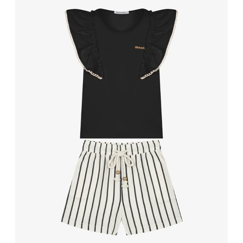 Conjunto Infantil Regata Com Shorts Trick Nick Preto 8