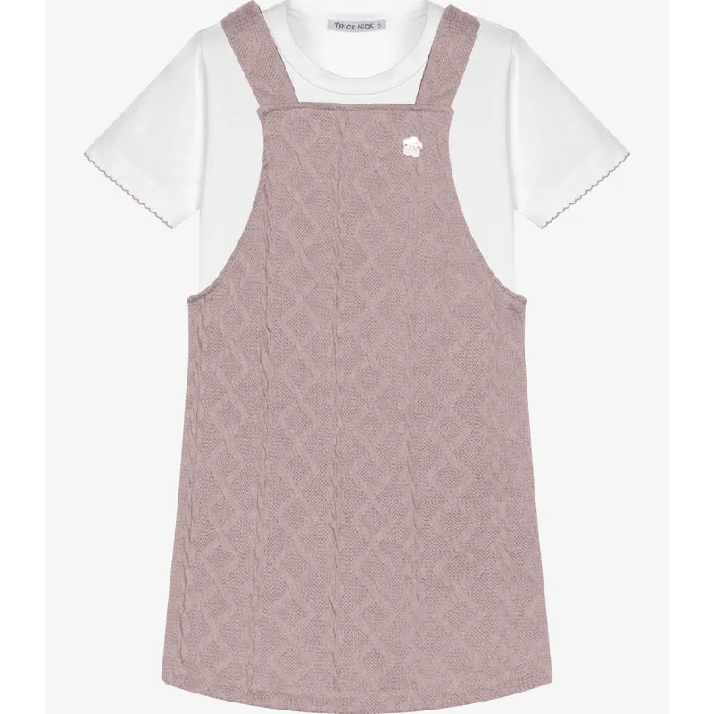 Conjunto Infantil Blusa Com Salopete Trick Nick Rosa 4