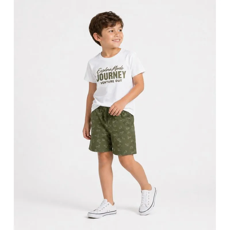 Conjunto Infantil Menino Curto Meia Malha Select Branco 2