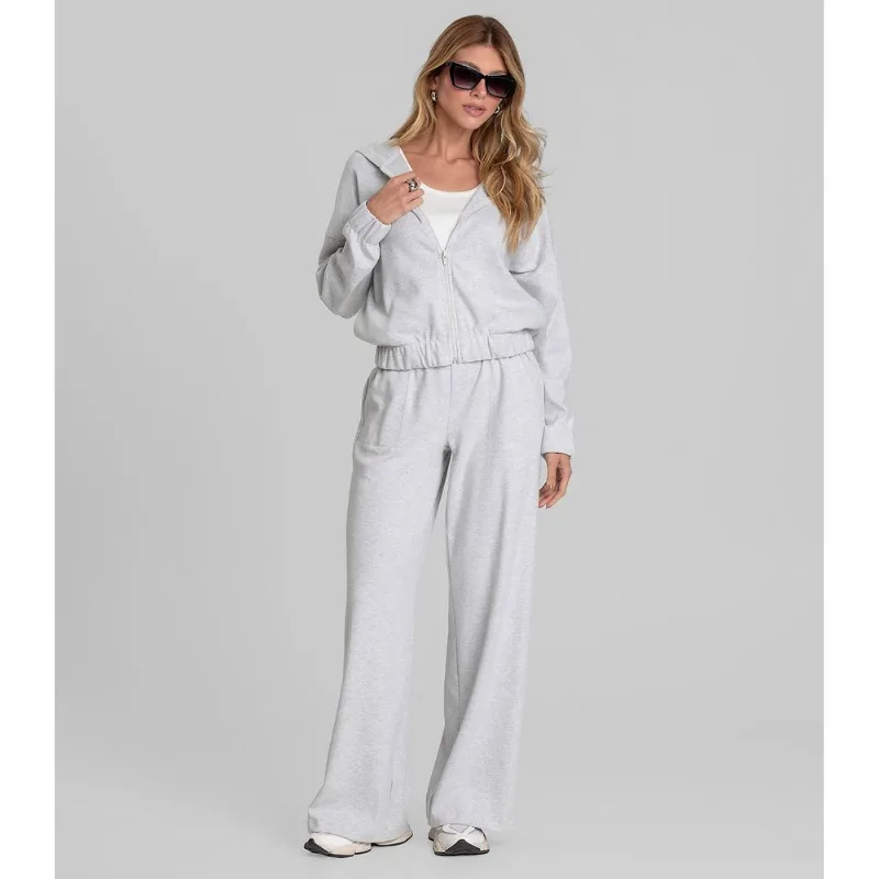 Calça Feminina Pantalona em Suedine Dianna Cinza G