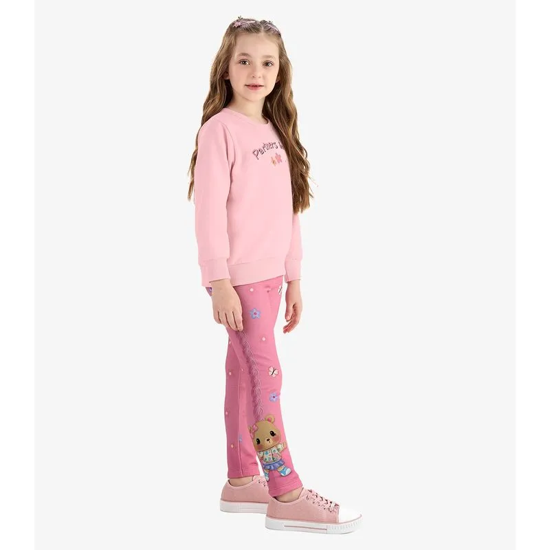 Conjunto de Moletom Com Legging E Blusão Rovi Kids Rosa 6