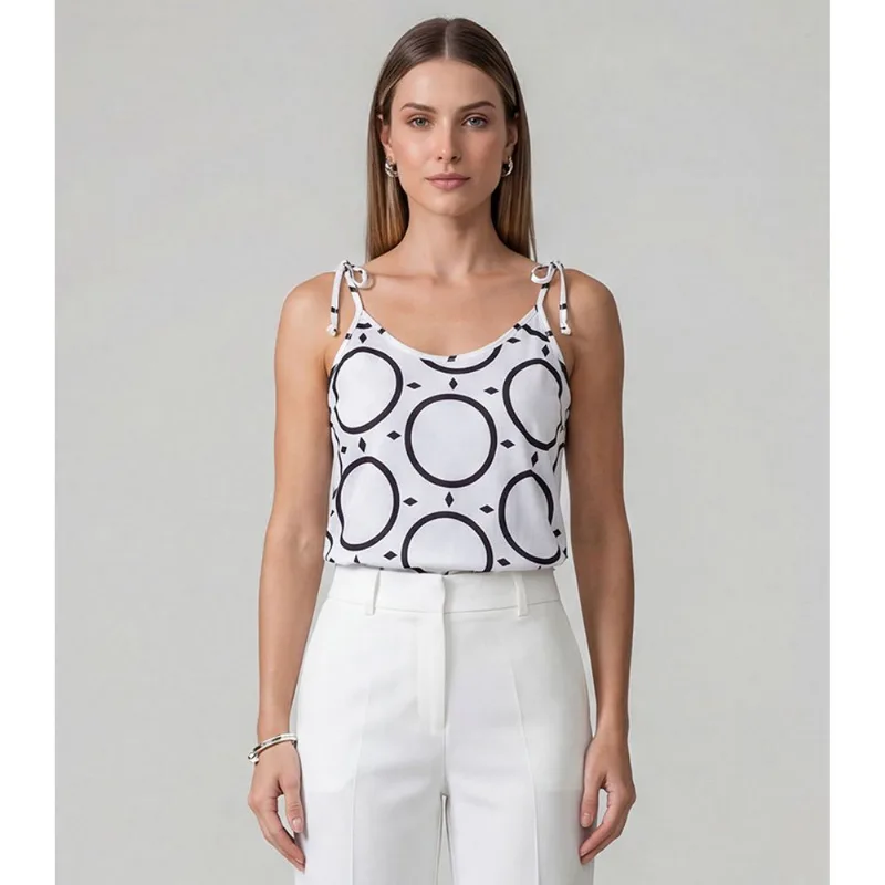 Blusa De Alça De Laço Infinita Cor Branco P