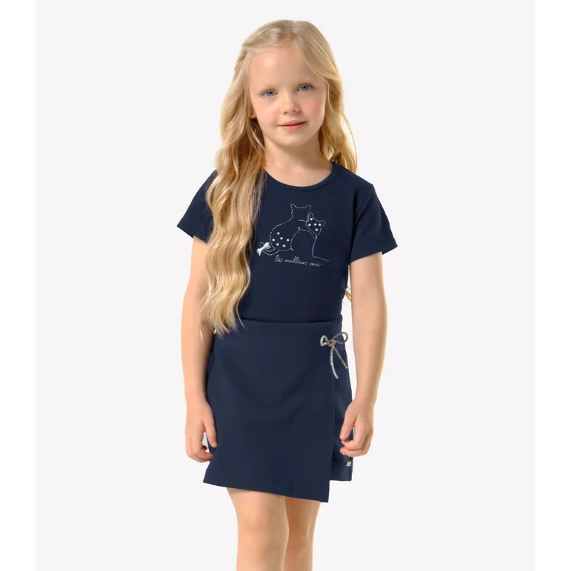 Conjunto Infantil Blusa Com Shorts Saia Trick Nick Azul 4
