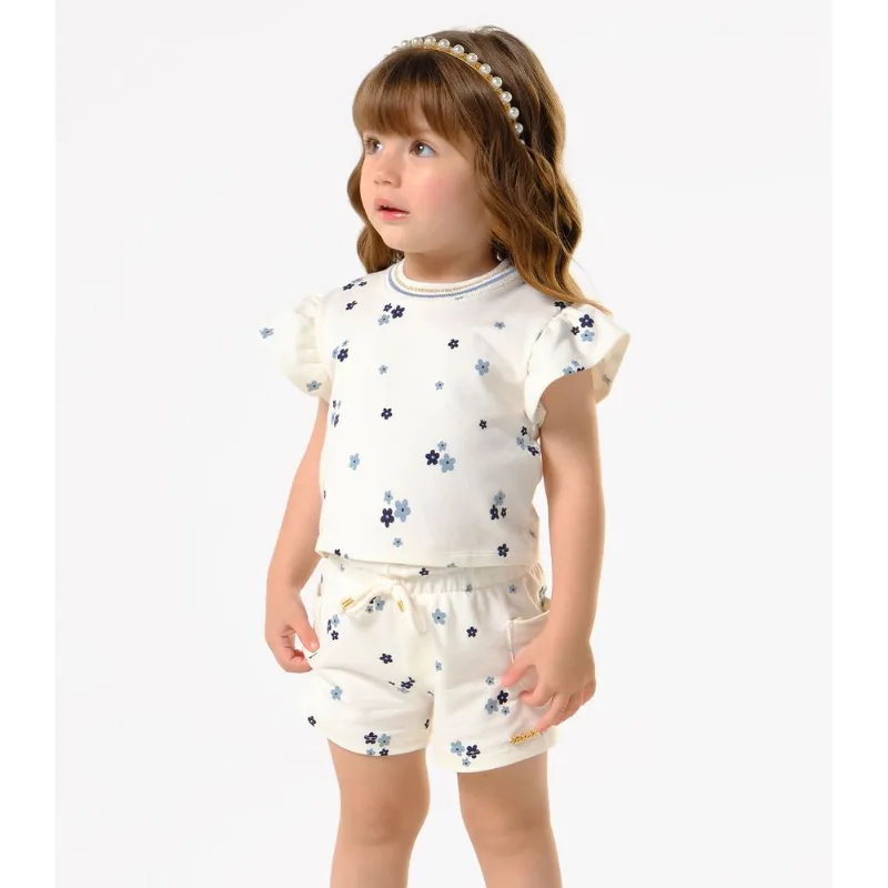 Conjunto Feminino Blusa Com Shorts Trick Nick Bege 2