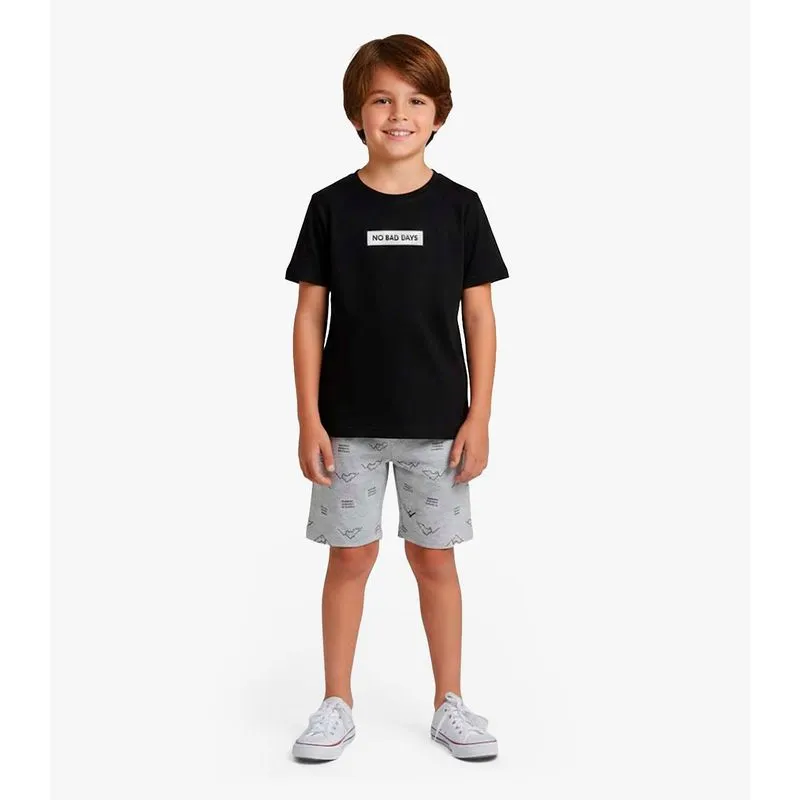 Conjunto Infantil Camiseta e Bermuda Select Cinza 10