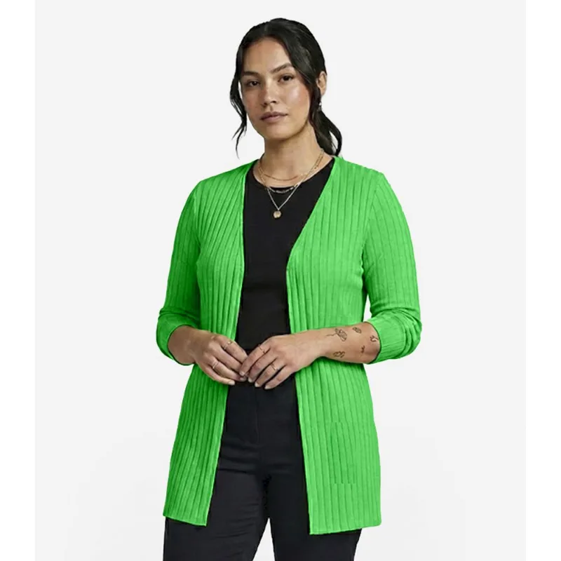 Cardigan Feminino Canelado Infinita Cor Verde GG