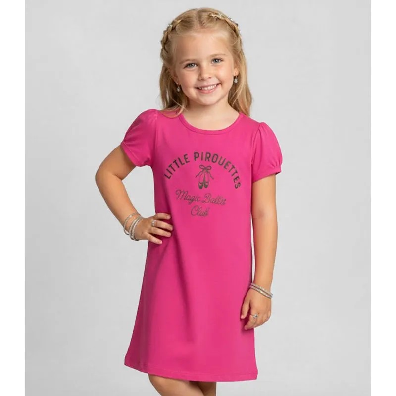 Vestido Infantil Manga Curta Estampado Select Rosa 8