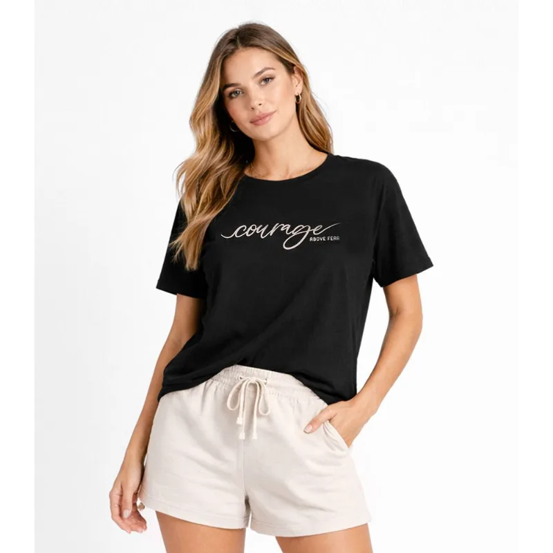 T-Shirt Cropped Feminina Com Estampa Infinita Cor Preto M