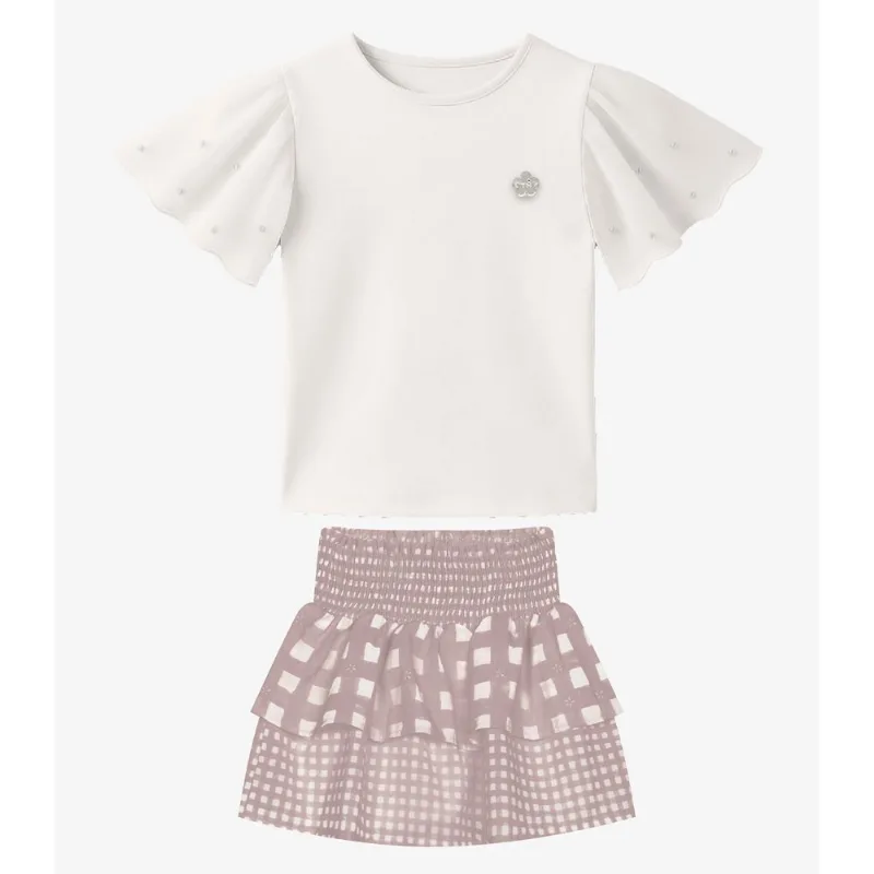 Conjunto Blusa Com Saia Trick Nick Bege 6