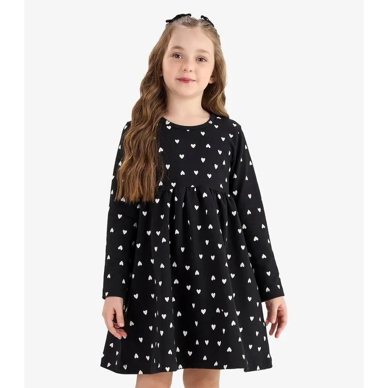 Vestido em Molecotton Peluciado Rovi Kids Preto 16