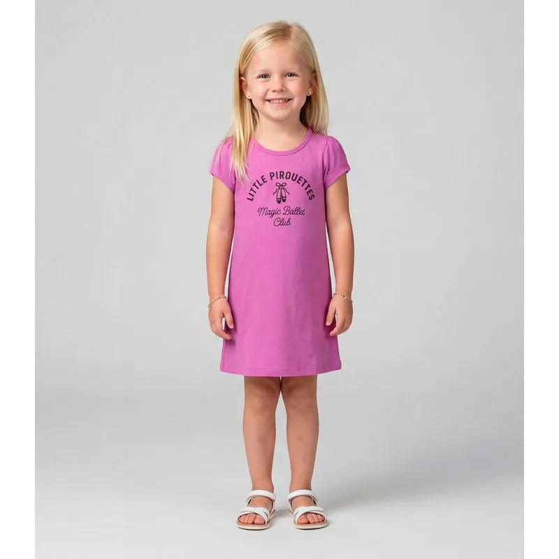 Vestido Infantil Manga Curta Estampado Select Rosa 4