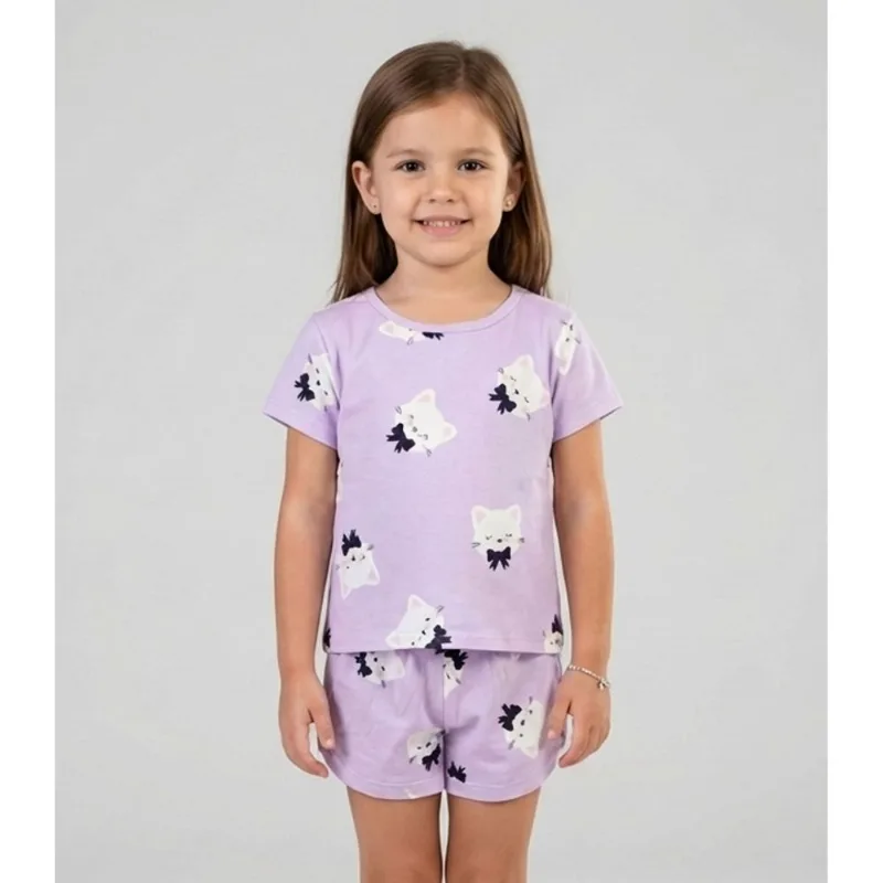 Pijama Infantil Feminino Blusa E Short Select Roxo 10