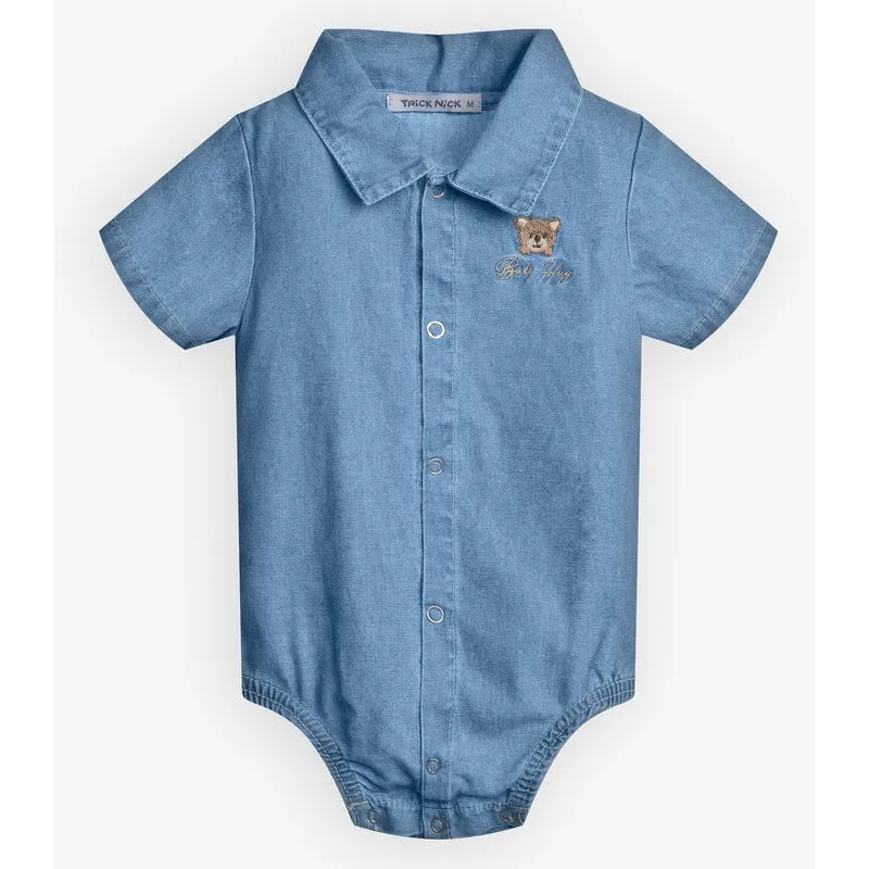 Body Infantil Jeans Trick Nick Azul G
