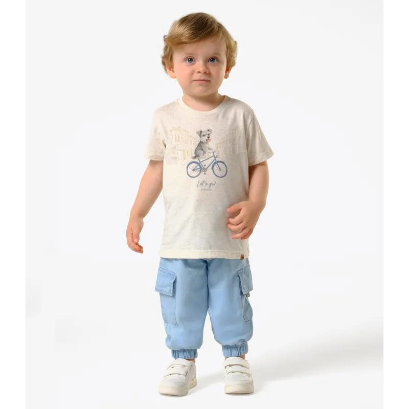 Calça Infantil Jeans Cargo Trick Nick Azul 1