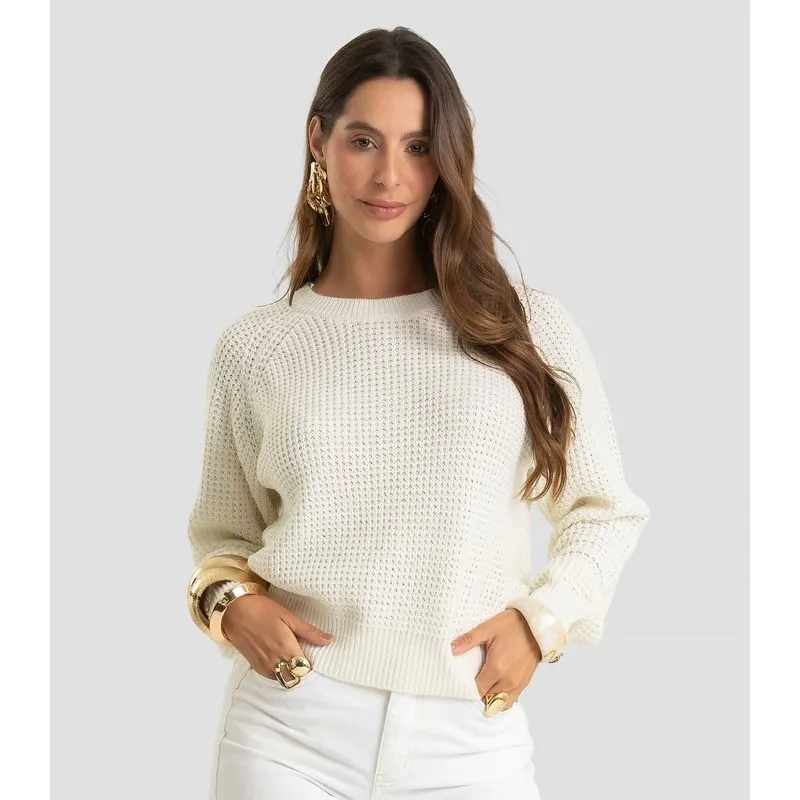 Sueter Feminino Em Tricot Dianna Bege Pp