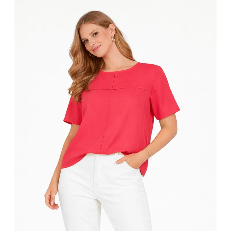 Blusa Feminina Com Recortes Frontais Infinita Cor Laranja G