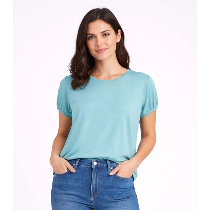 Blusa Feminina Elástico Nas Mangas Infinita Cor Azul M