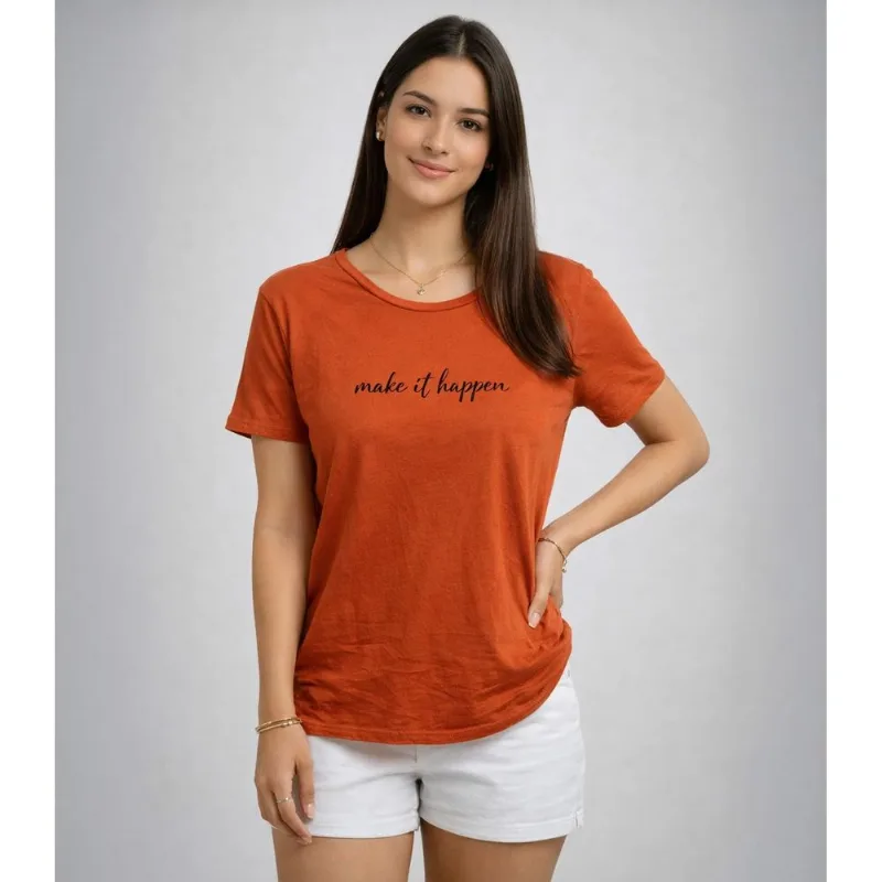 Blusa Feminina Estampa E Costa Maior Infinita Cor Laranja G