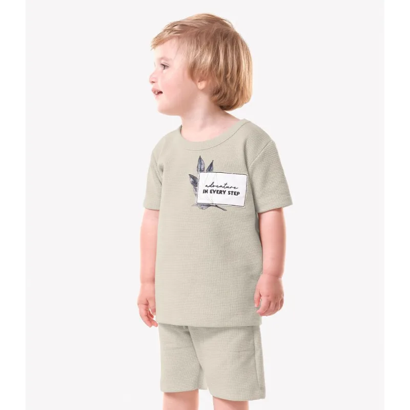 Conjunto Infantil Camiseta Com Bermuda Trick Nick Bege 10