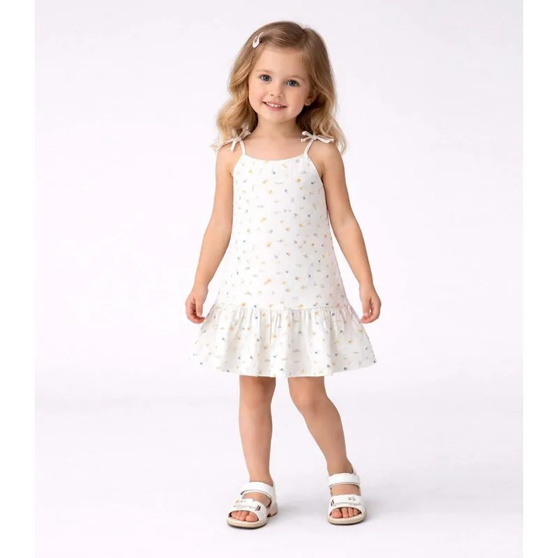 Vestido Infantil Alça Com Laço Nas Pontas Select Azul 10
