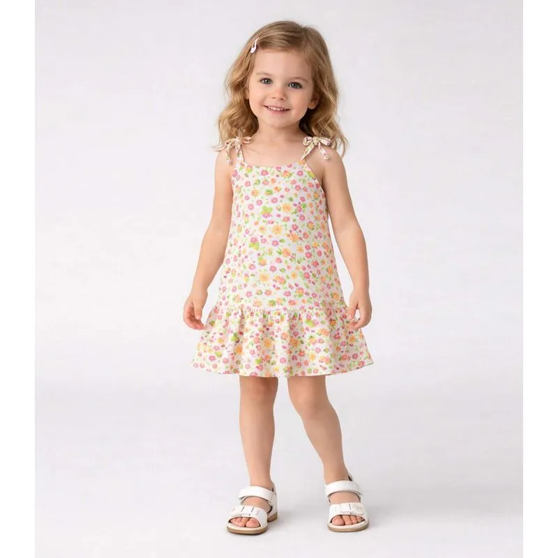 Vestido Infantil Alça Com Laço Nas Pontas Select Rosa 6