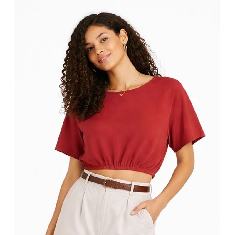 Blusa Feminina Elástico Na Cintura Infinita Cor Vermelho G
