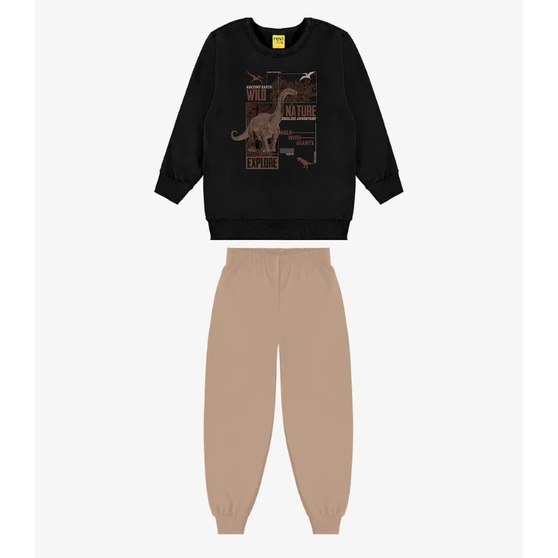 Kit Conjunto Blusão Com Calça Rovi Kids Preto 12