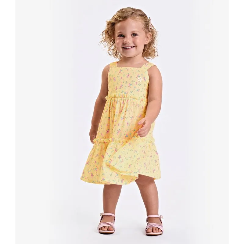 Vestido Verão Menina Midi Estampado Trick Nick Amarelo 10