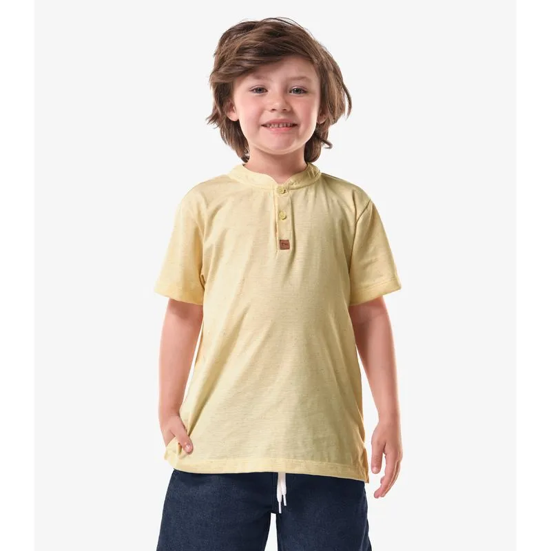 Camiseta Infantil Menino Meia Malha Trick Nick Amarelo 14