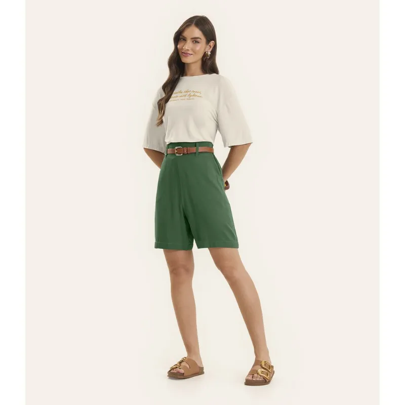 Shorts Feminino Viscose Sarjada Rovitex Verde M